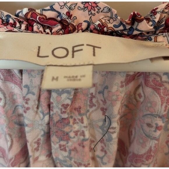 Anne Taylor LOFT Boho Belted Shift Dress Medallion Waist Tie Womens Size M - Picture 2 of 3